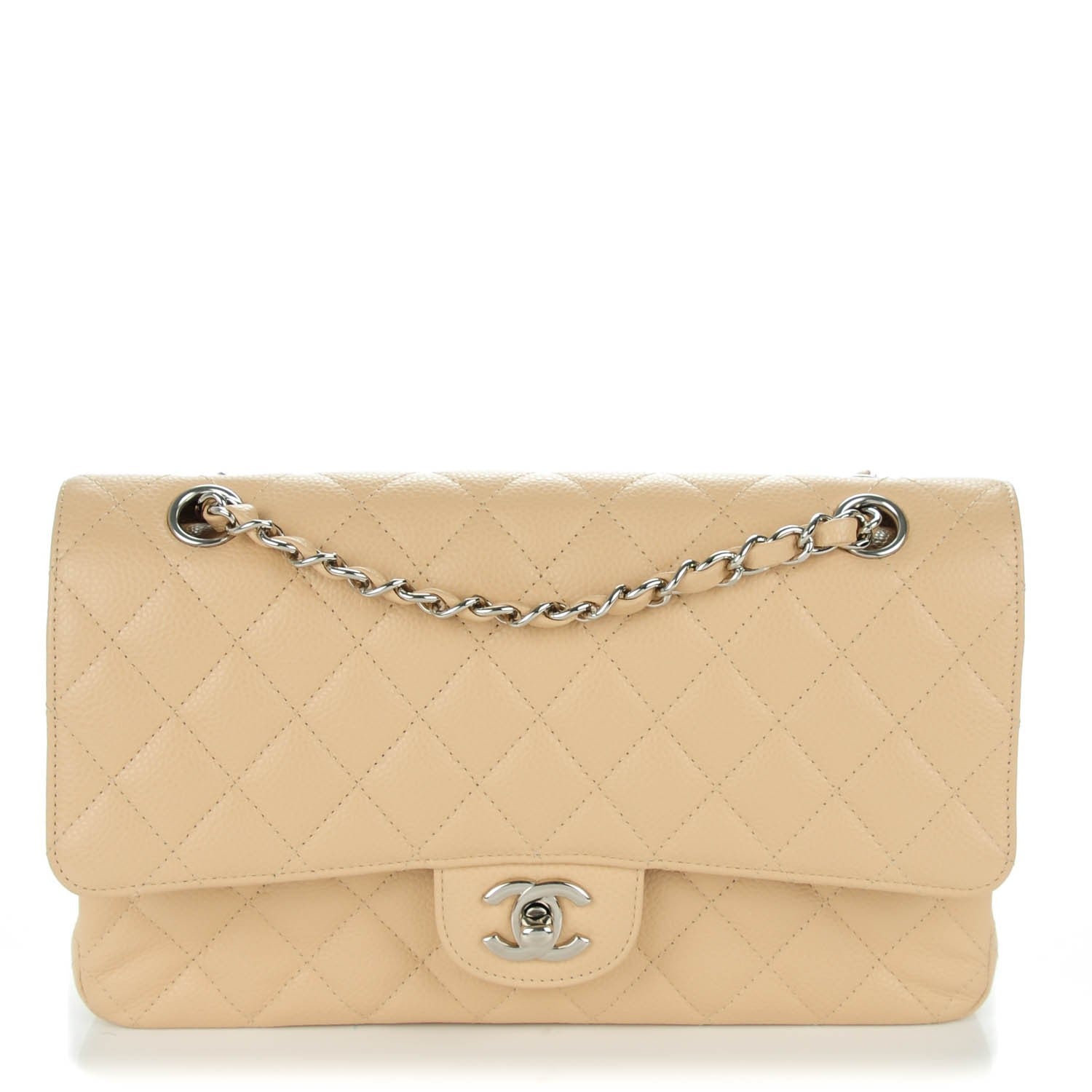Chanel Caviar Quilted Medium Double Flap Beige Clair 1 of 8