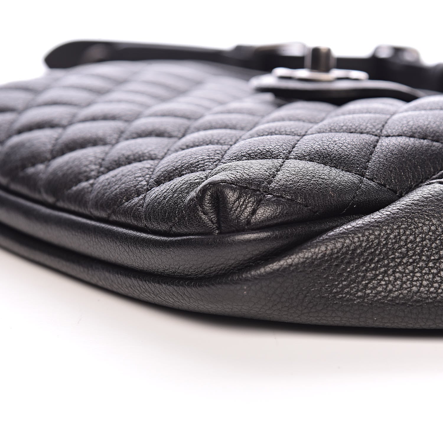 Chanel Grained Calfskin Quilted Casual Rock Waist Bag Fanny Pack Black 9 of 10