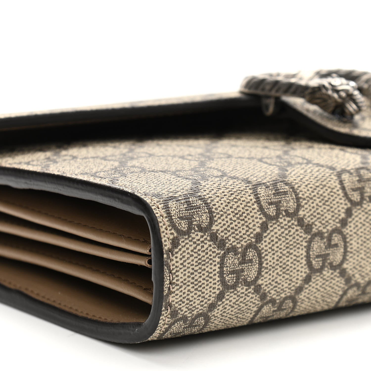Gucci GG Supreme Monogram Mini Dionysus Chain Wallet Beige Taupe 9 of 10