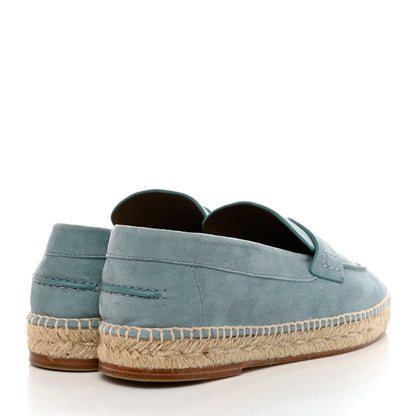 Hermes Suede Calfskin Womens Trip Espadrilles 39 Vert D'Eau 4 of 9