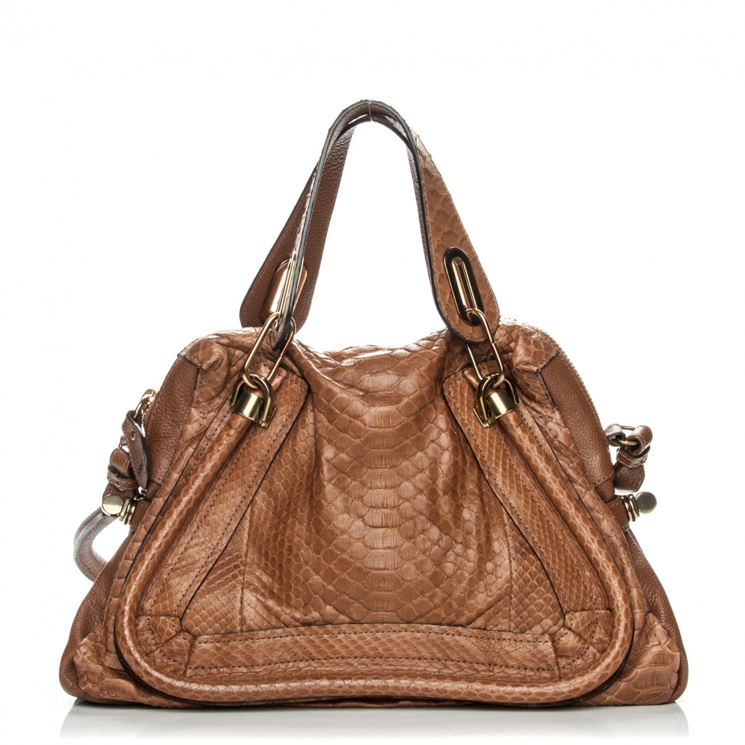 Chloe Python Calfskin Medium Paraty Speculoos Brown 1 of 8