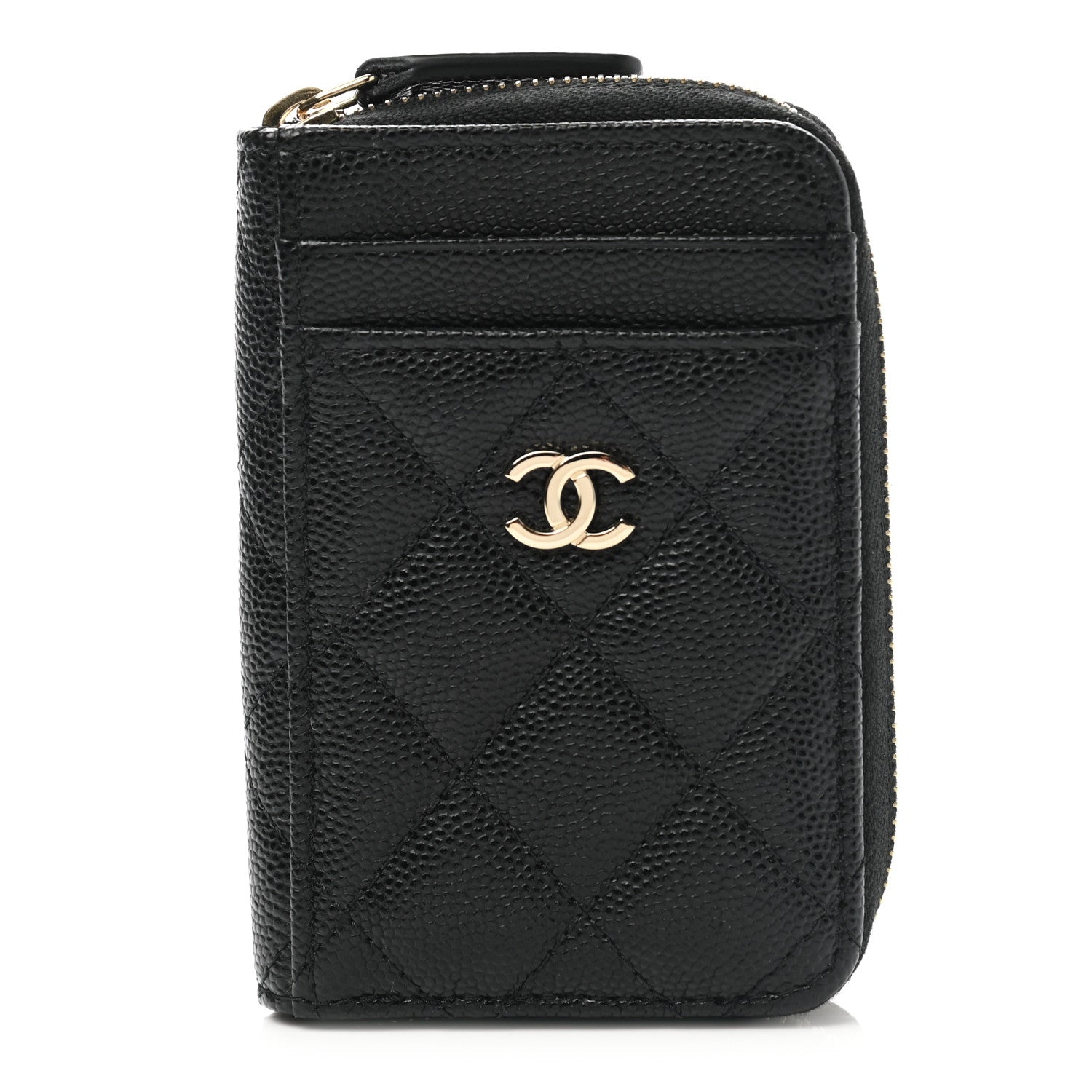 Chanel Caviar Quilted Zip Card Holder Black 1 of 8