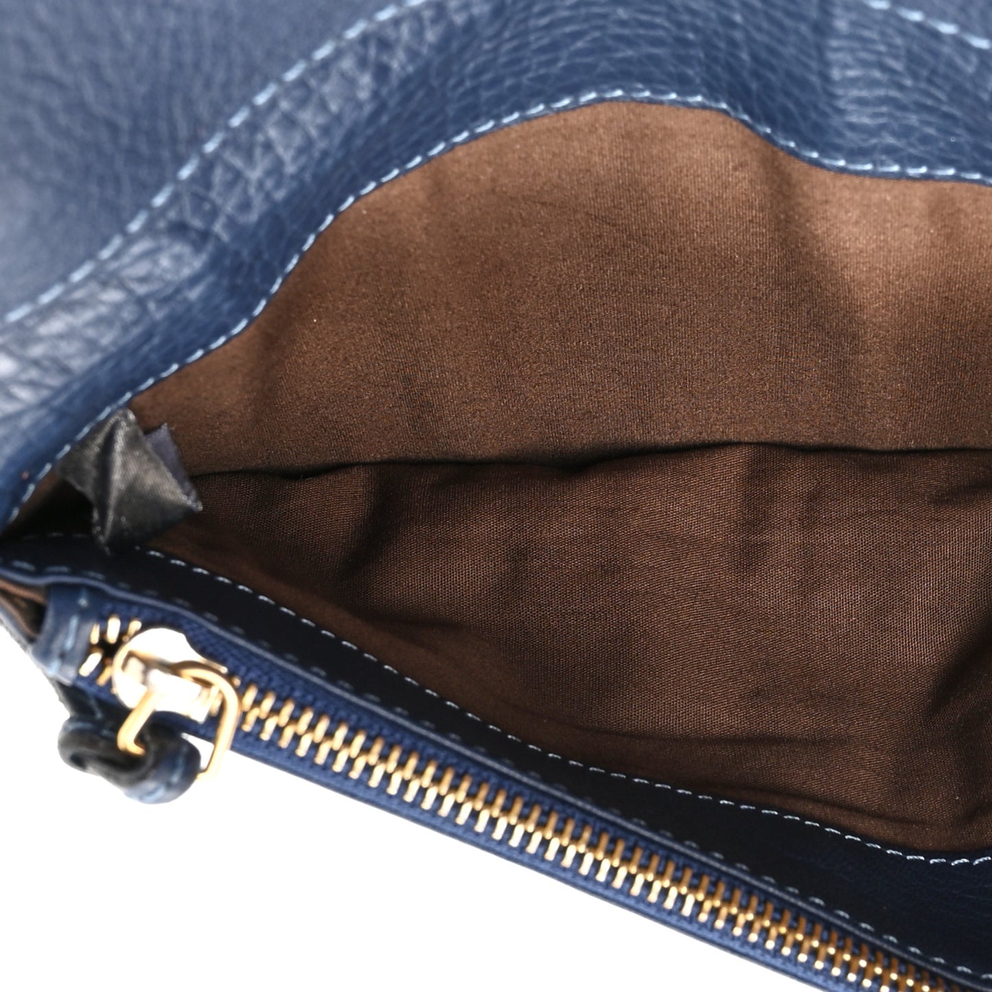 Grained Calfskin Marcie Long Zip Around Wallet Dark Blue
