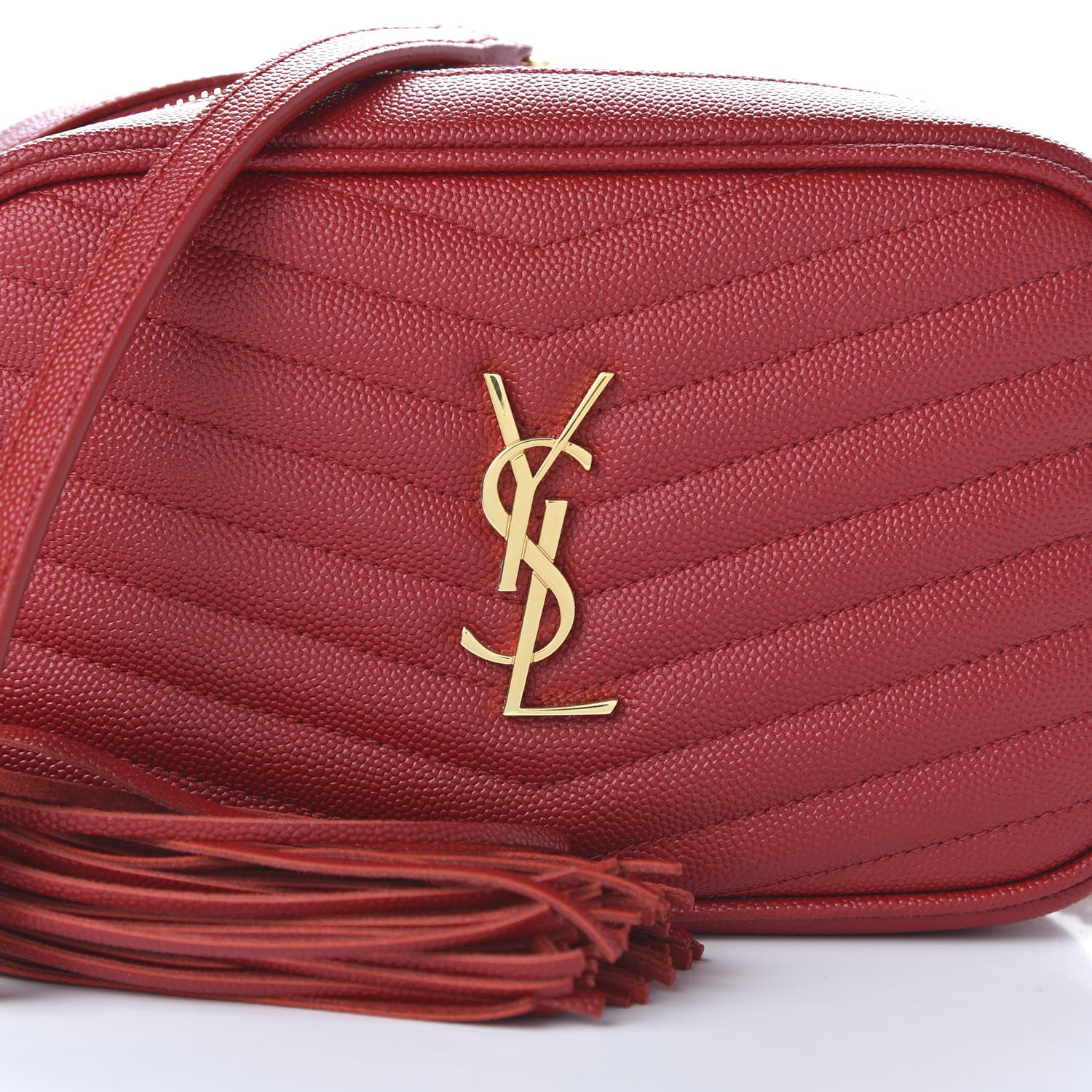 Saint Laurent Grain De Poudre Matelasse Monogram Mini Lou Camera Bag Eros Red 9 of 9