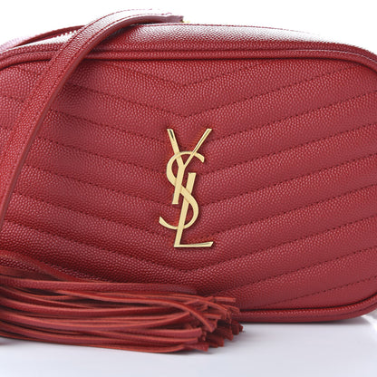 Saint Laurent Grain De Poudre Matelasse Monogram Mini Lou Camera Bag Eros Red 9 of 9