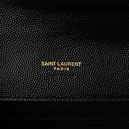 Saint Laurent Grain De Poudre Matelasse Chevron Monogram Envelope Clutch Black Black 6 of 11