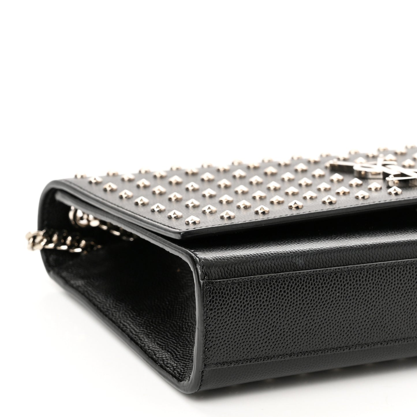 Grain De Poudre Studded Medium Monogram Kate Satchel Black