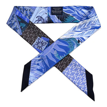Hermes Silk Cheval Phoenix Twilly Marine Ciel Cobalt 1 of 3