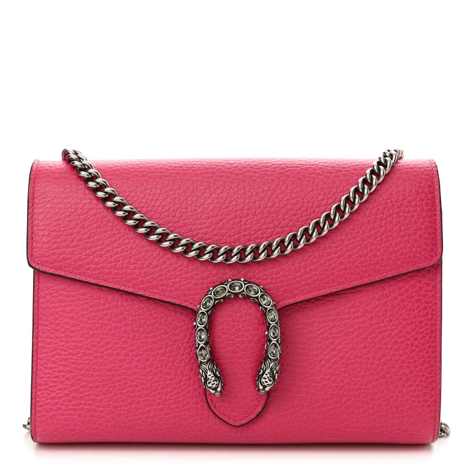 Gucci Dollar Calfskin Crystal Mini Dionysus Chain Wallet Box Pink 1 of 13