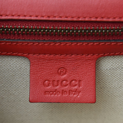Gucci Calfskin Web Medium Peony Chain Shoulder Bag Red 6 of 13