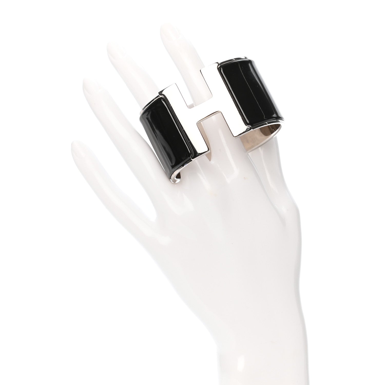 Hermes Enamel Extra Wide Clic Clac H Bracelet PM Black 2 of 4