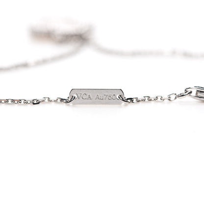 Van Cleef & Arpels 18K White Gold Mother of Pearl Vintage Alhambra Pendant Necklace 4 of 5