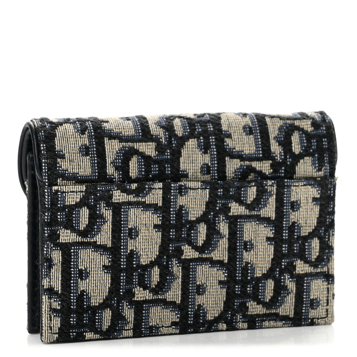 Christian Dior Oblique Saddle Card Holder Blue 3 of 9
