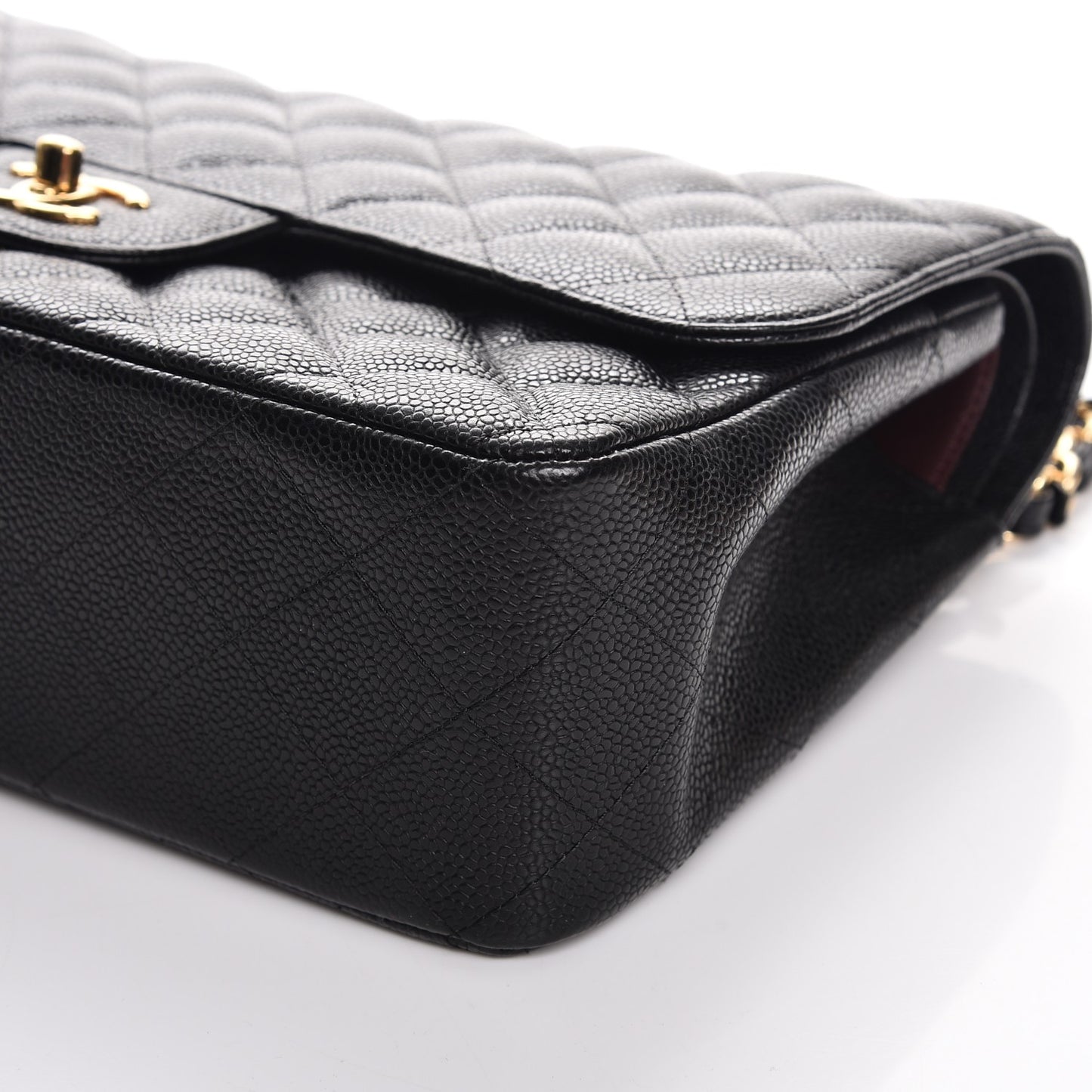 Caviar Quilted Jumbo Double Flap Black