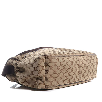 Gucci Monogram Natural Pigskin Large Diaper Bag Beige Ebony Cocoa Dark Chocolate 4 of 8