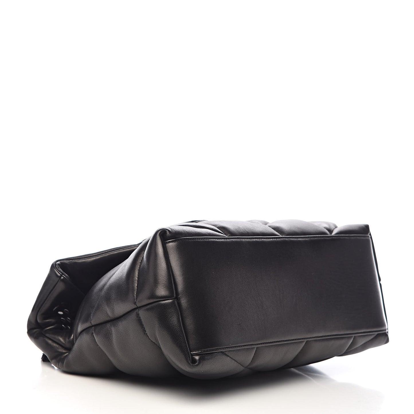 Lambskin Quilted Medium Loulou Puffer Monogram Chain Satchel Black