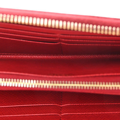 Prada Saffiano Metal Zip Around Wallet Fuoco 5 of 12