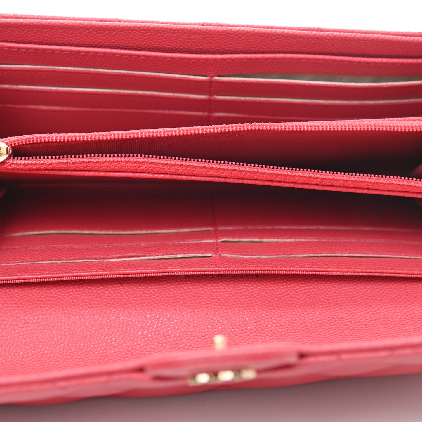 Caviar Quilted Large Gusset Flap Wallet Pink