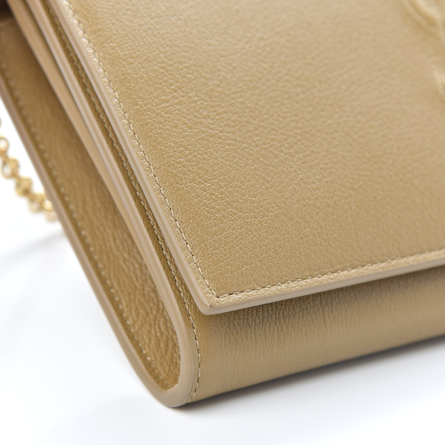 Saint Laurent Calfskin Belle de Jour Chain Clutch Beige 9 of 11
