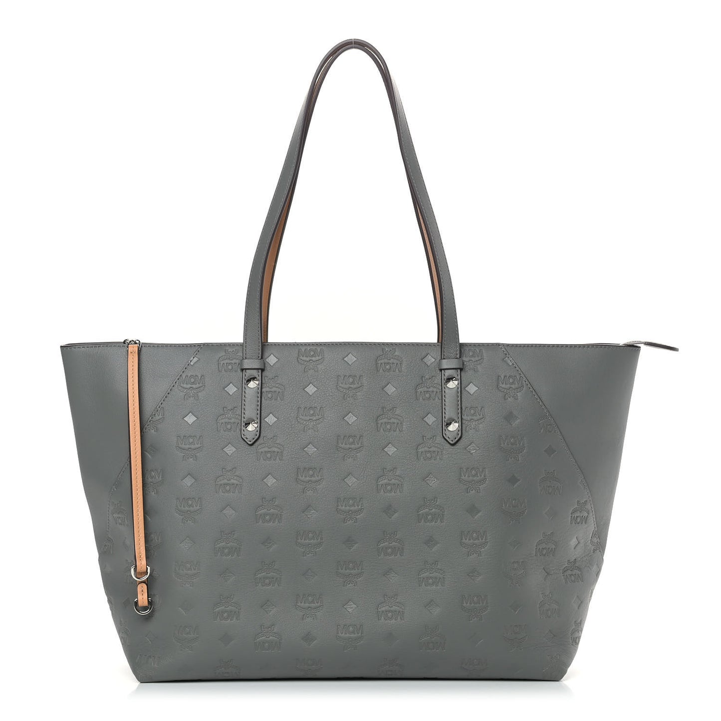 Calfskin Ottomar Monogram Medium Klara Top Zip Tote Charcoal