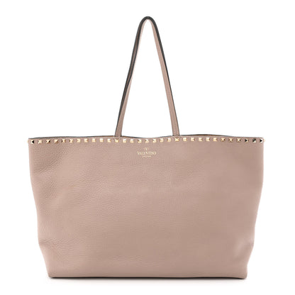 Valentino Garavani Grained Calfskin Rockstud Shoulder Tote Poudre 1 of 15