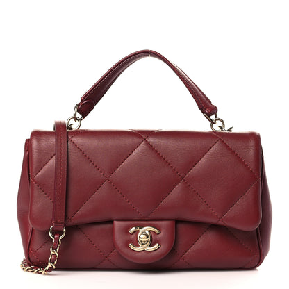 Chanel Lambskin Quilted Small Easy Carry Flap Burgundy 1 of 9
