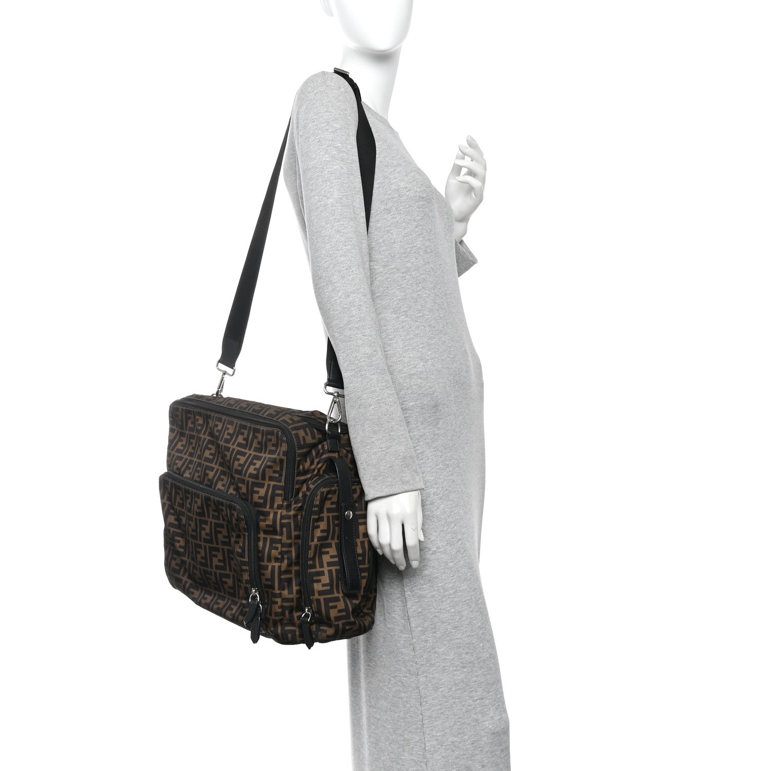 Fendi Econyl Nylon FF Changing Bag Tobacco Black 2 of 11