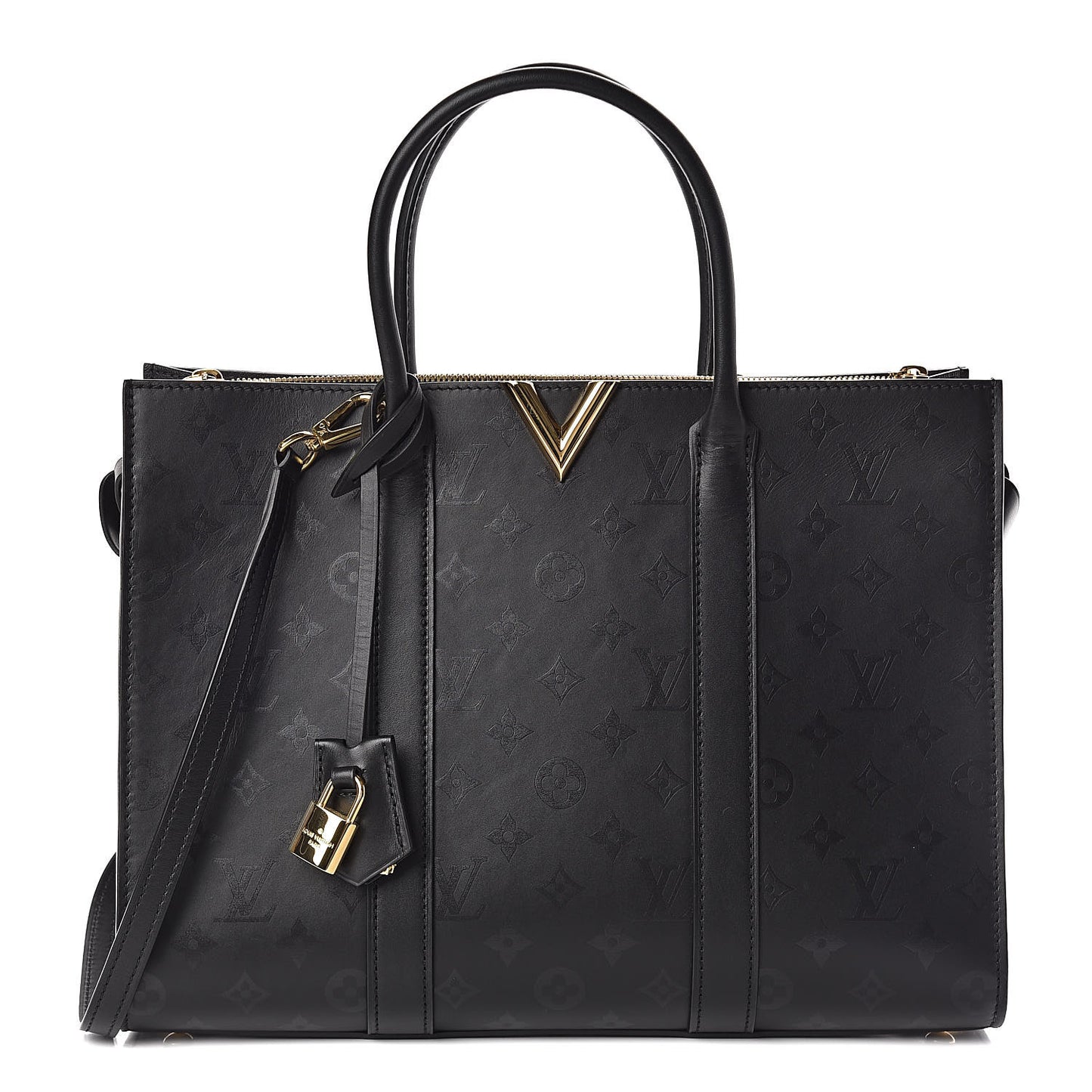Monogram Cuir Plume Very Tote GM Black