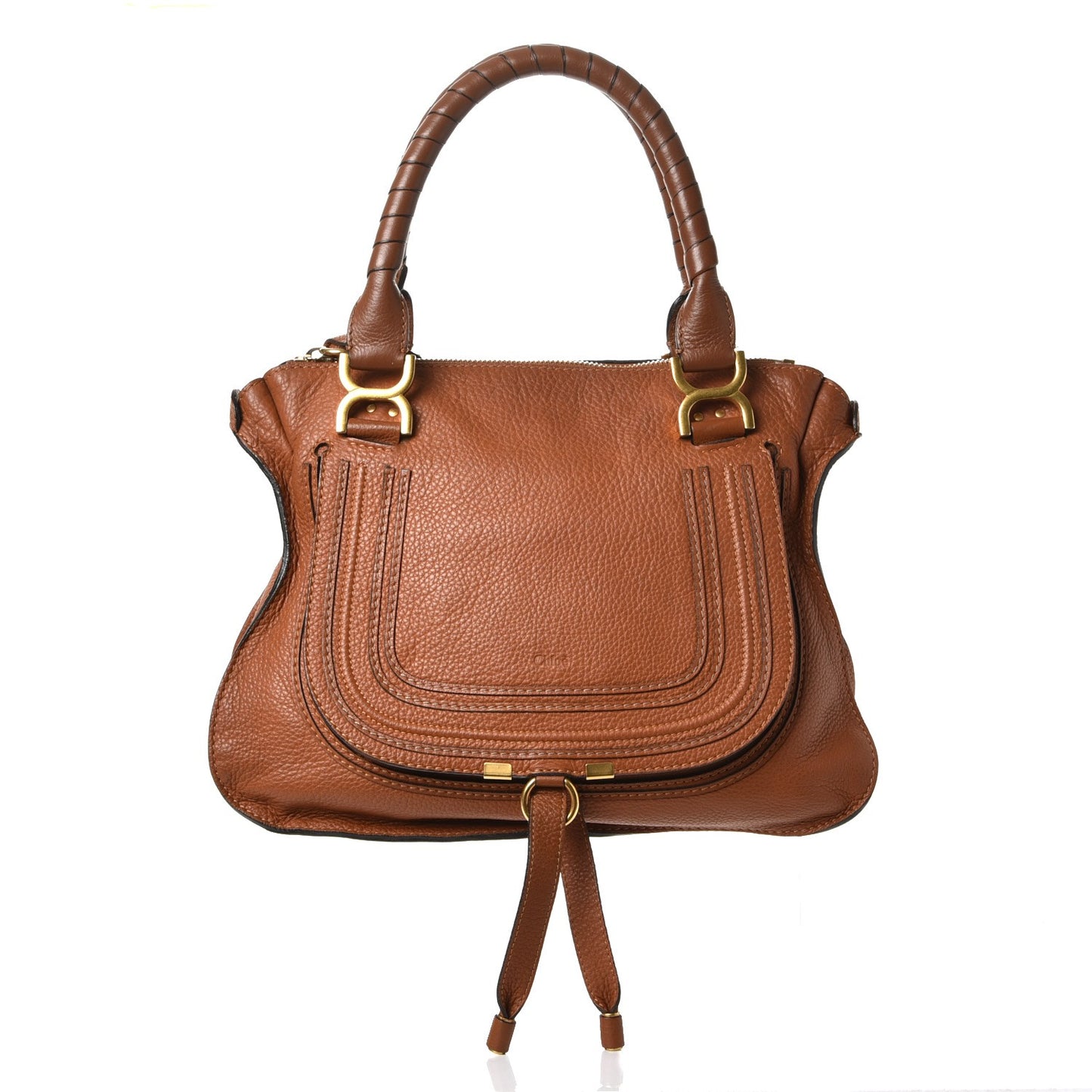 Calfskin Medium Marcie Satchel Tan