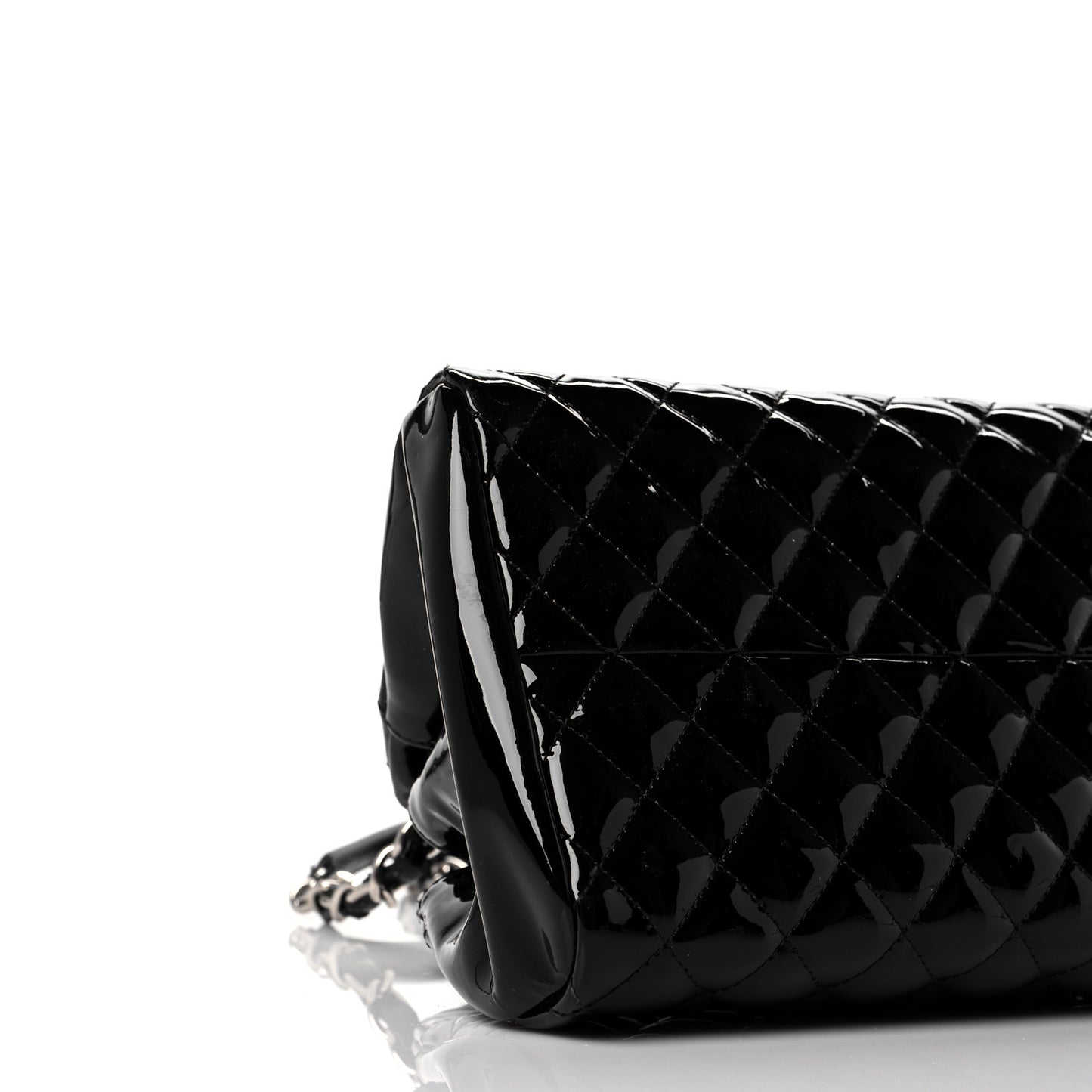 Patent Quilted Medium Just Mademoiselle Bowling Bag Black