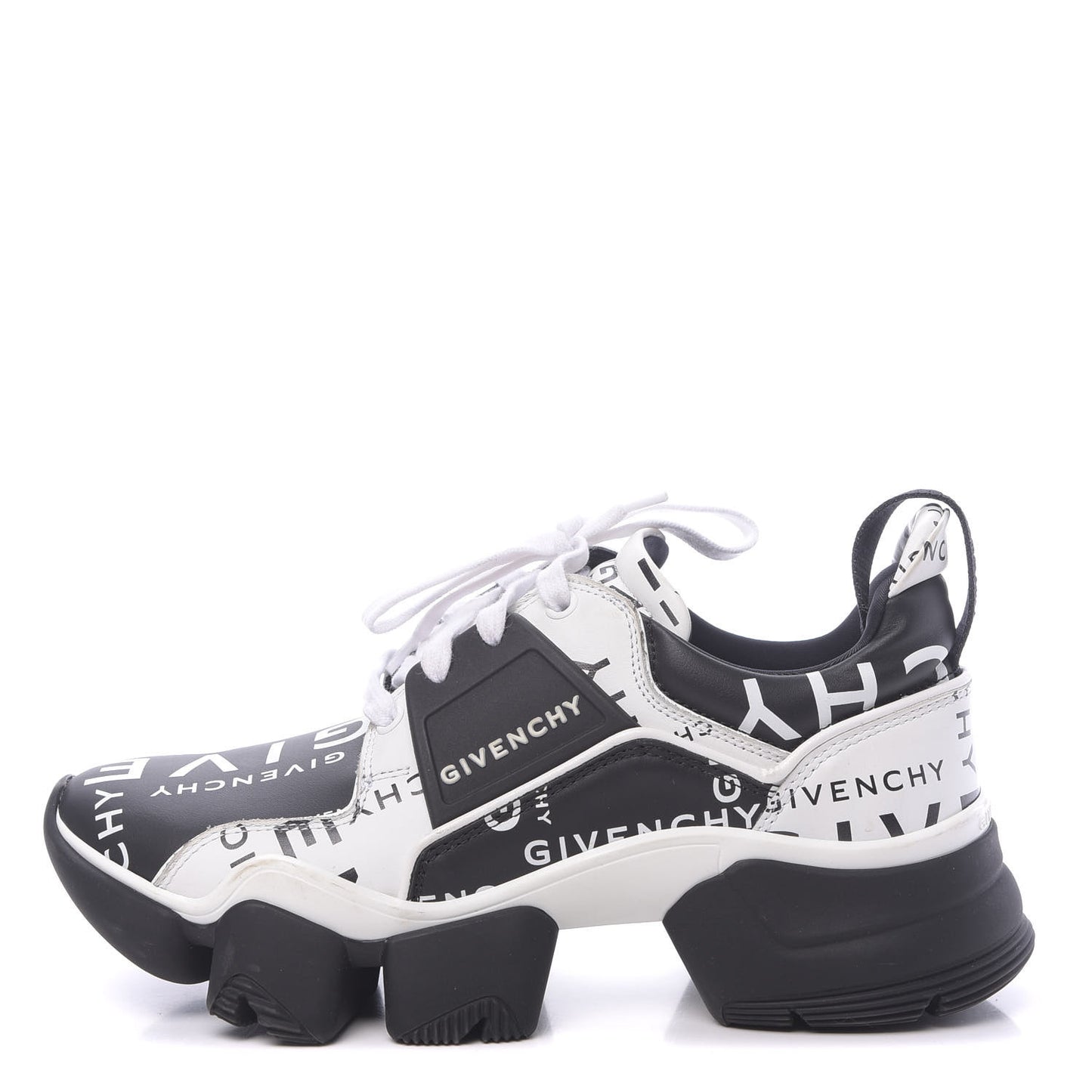 Calfskin Neoprene Basket Basse Jaw Sneakers 38.5 Black
