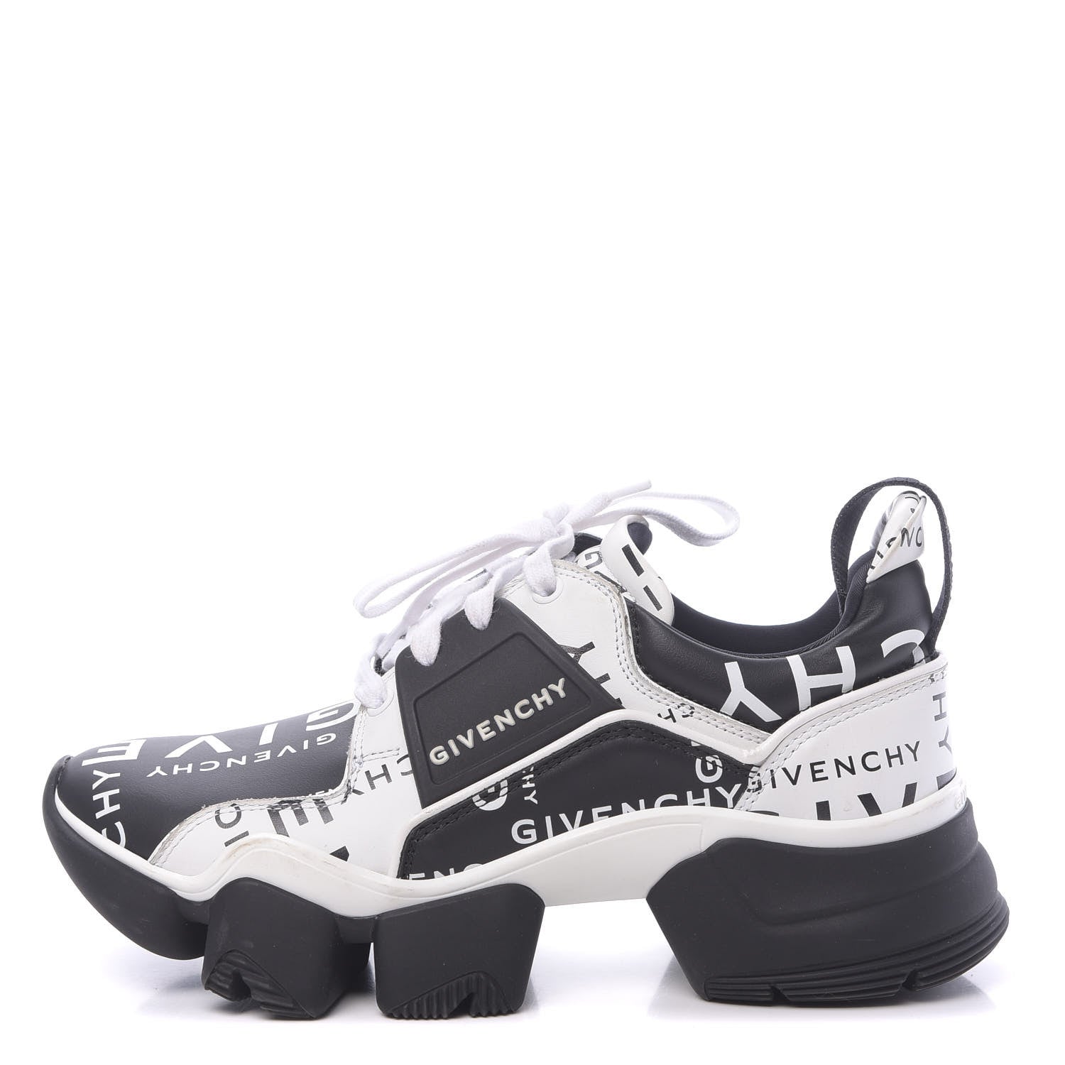 Givenchy Calfskin Neoprene Basket Basse Jaw Sneakers 38.5 Black 1 of 10