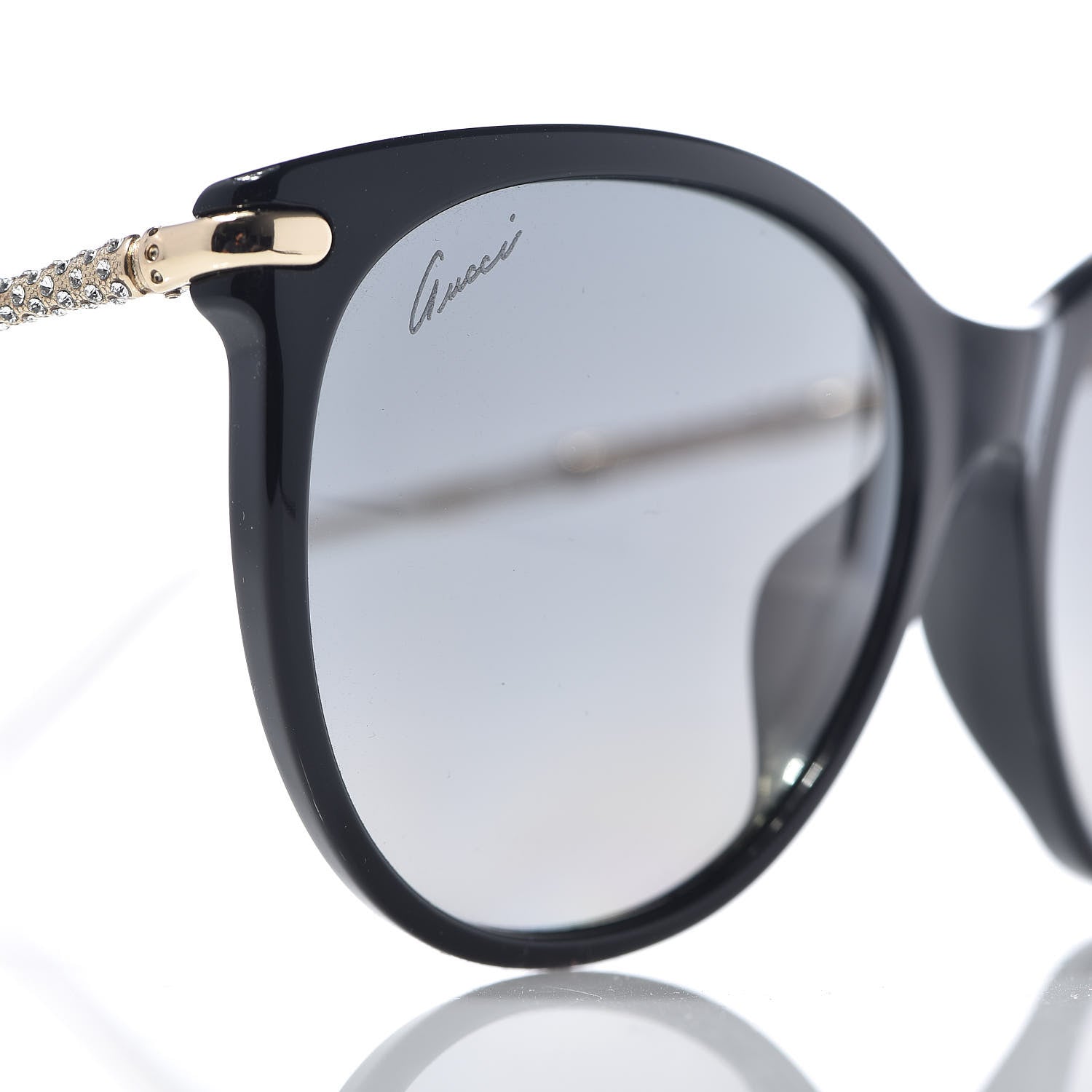 Gucci Crystal Bamboo Cat Eye GG 3771/N/F/S Sunglasses Gold 9 of 10