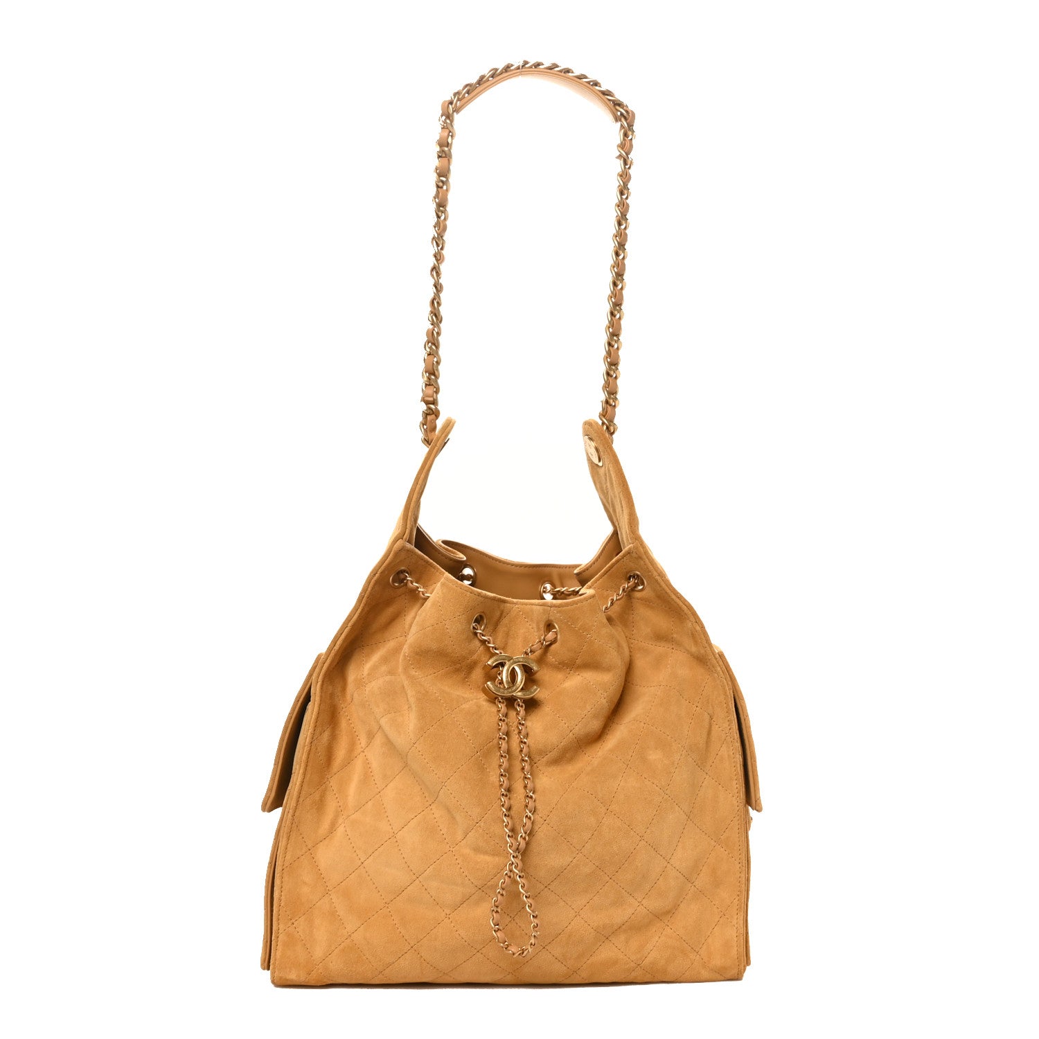 Chanel Suede Quilted Medium Chanel 25 Handbag Beige 1 of 10