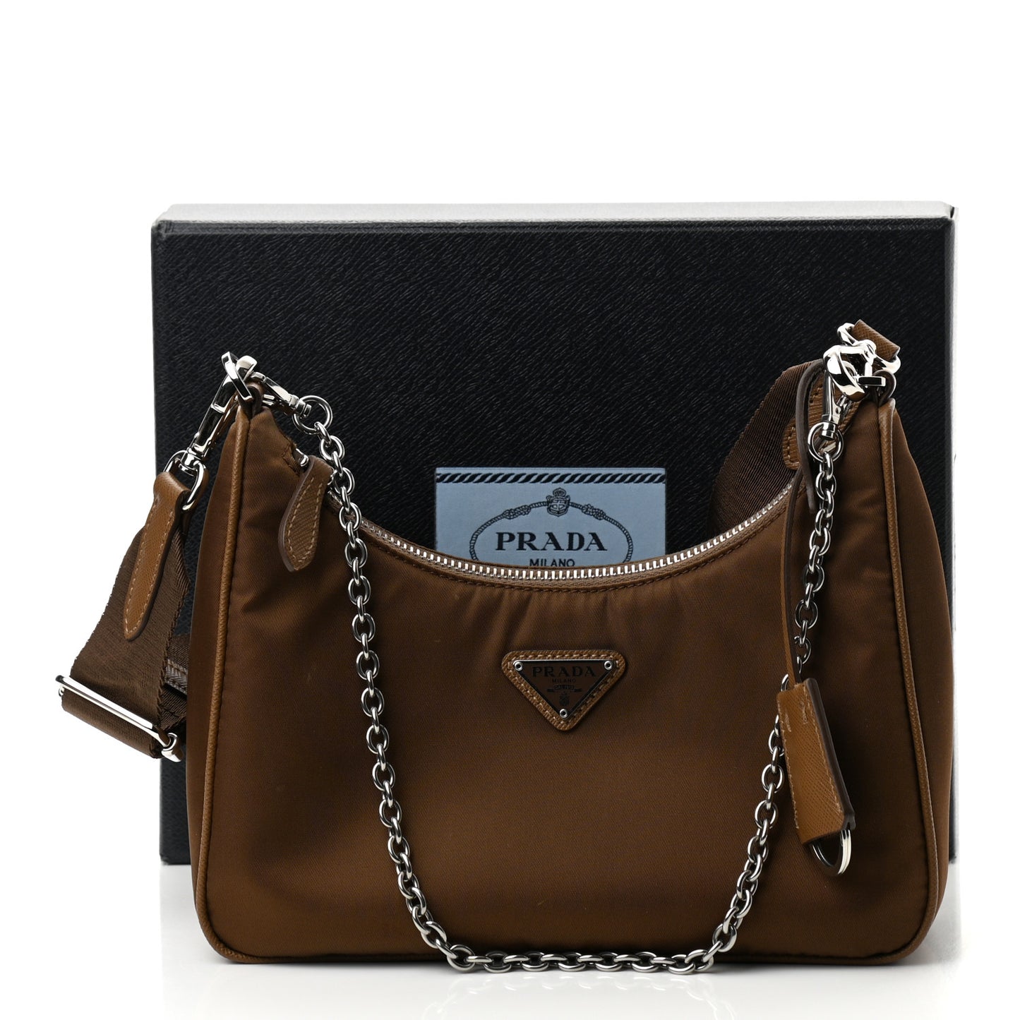 Tessuto Nylon Saffiano Re-Edition 2005 Shoulder Bag Cacao