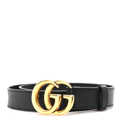 Gucci Calfskin Double G 30mm Belt 80 32 Black 1 of 4