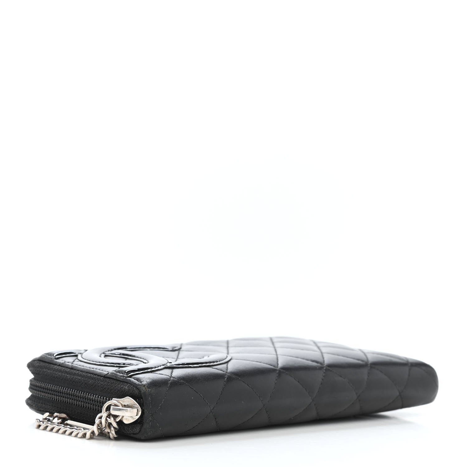 Chanel Calfskin Quilted Cambon Large Gusset Zip Around Wallet Black 3 of 4