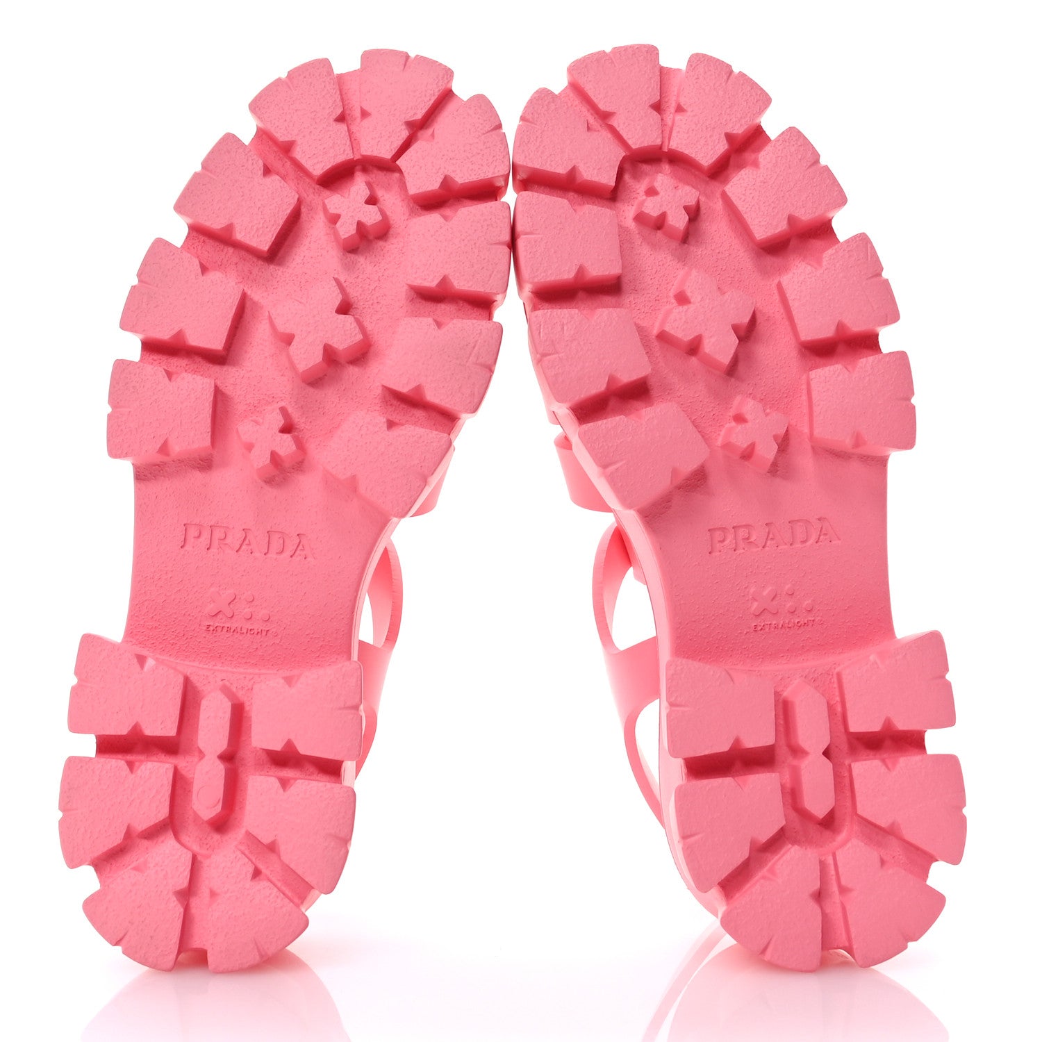Prada Foam Rubber Metal Triangle Logo Monolith 55mm Cage Sandals 41 Begonia 6 of 8