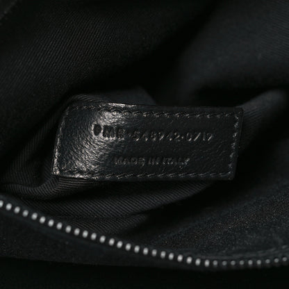 Saint Laurent Crocodile Embossed Lambskin Monogram Medium Niki Chain Satchel Black 7 of 11