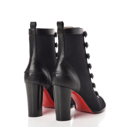 Christian Louboutin Linen Nappa Who Dances Ankle Boots 39.5 Black 4 of 11