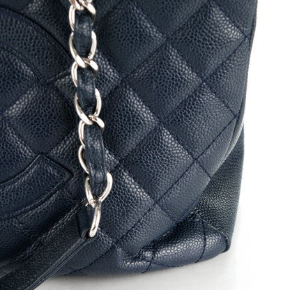 Chanel Caviar Quilted Grand Shopping Tote GST Dark Navy Blue 8 of 8