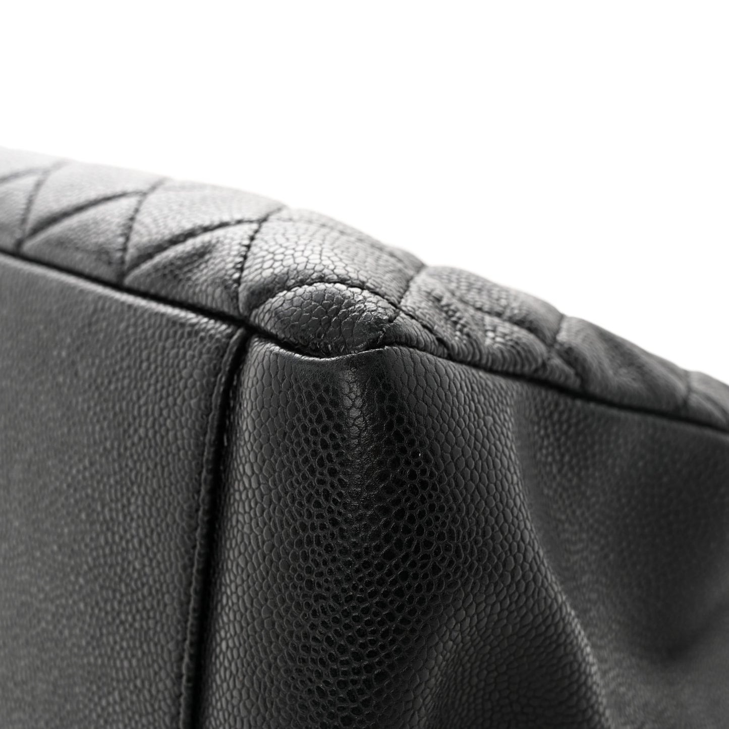 Caviar Quilted Grand Shopping Tote GST Black