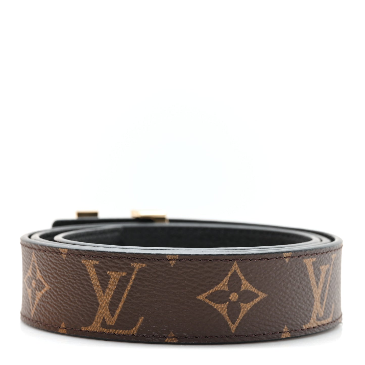 Calfskin Monogram 30mm LV Initiales Reversible Belt 90 36 Black