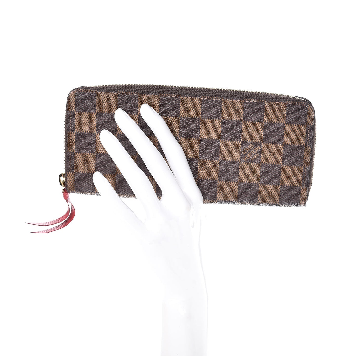 Damier Ebene Clemence Wallet Cherry