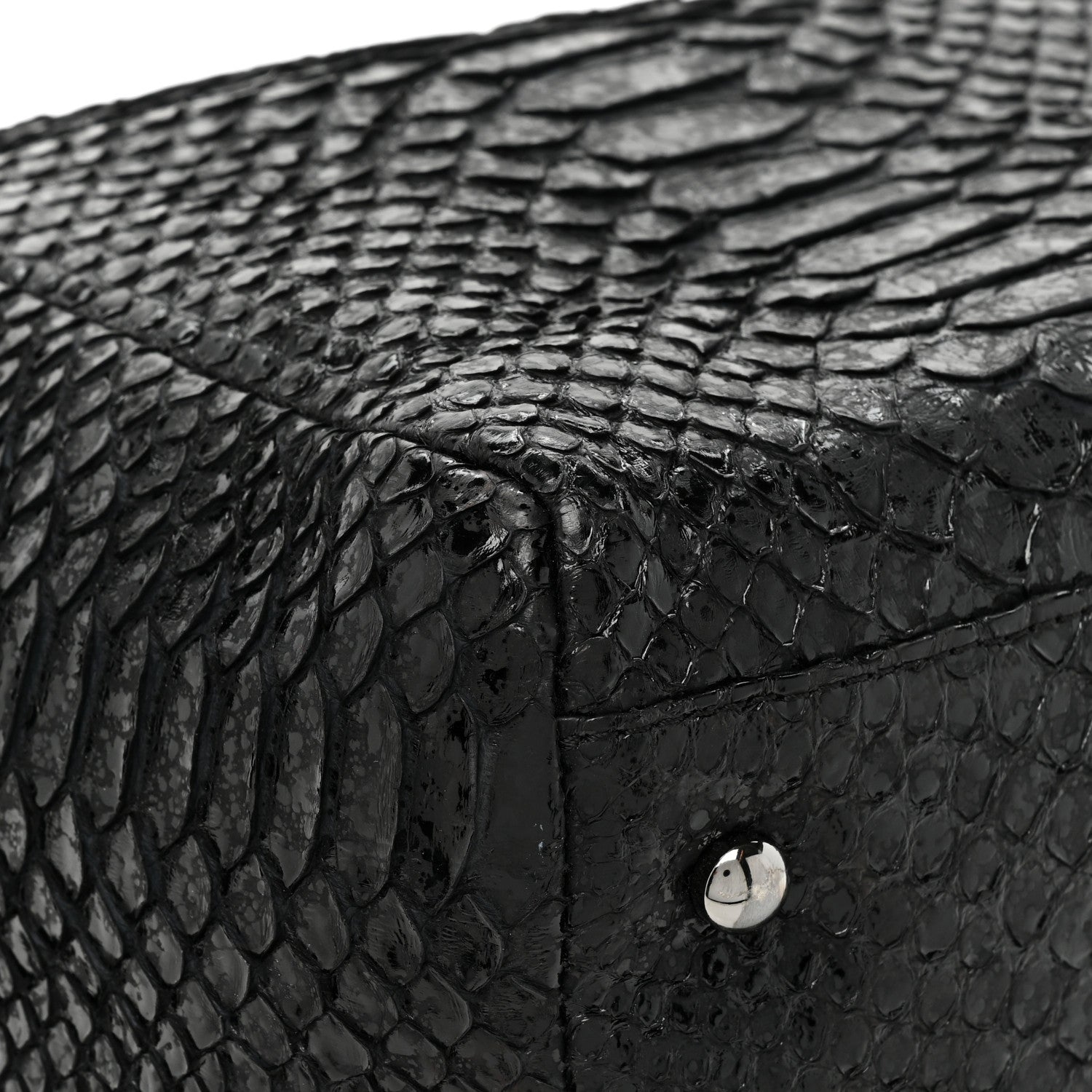 Chanel Snakeskin Accordion Tote Black 10 of 15