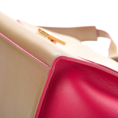 Celine Smooth Calfskin Small Bicolor Trapeze Taupe Fuchsia 11 of 14