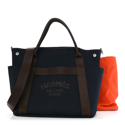 Hermes Toile Sac De Pansage Groom Bleu Navy Feu 1 of 14