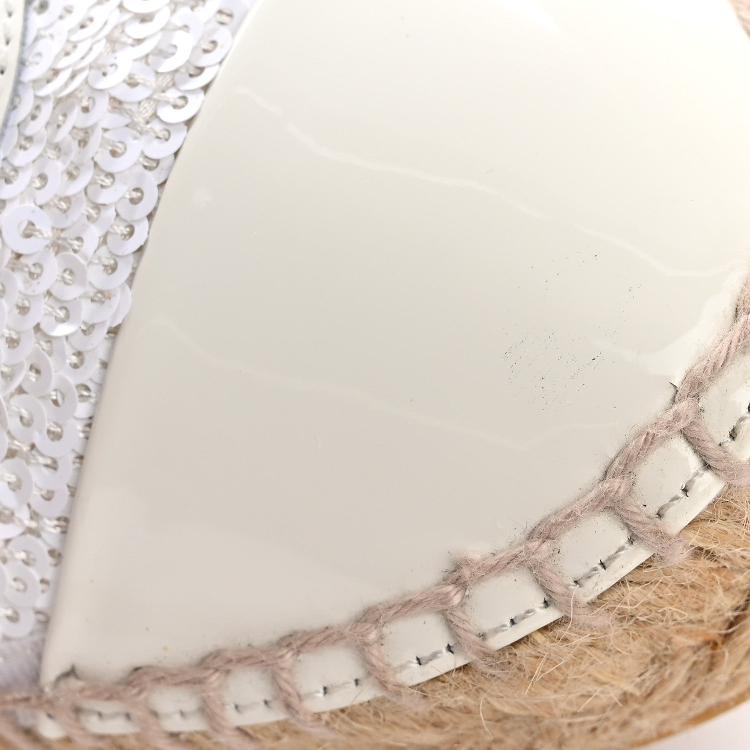 Chanel Patent Sequin CC Espadrilles 36 White 10 of 11