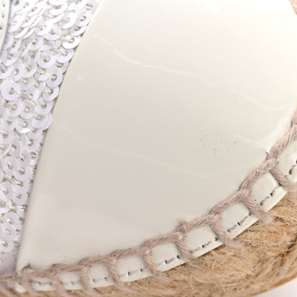 Chanel Patent Sequin CC Espadrilles 36 White 10 of 11