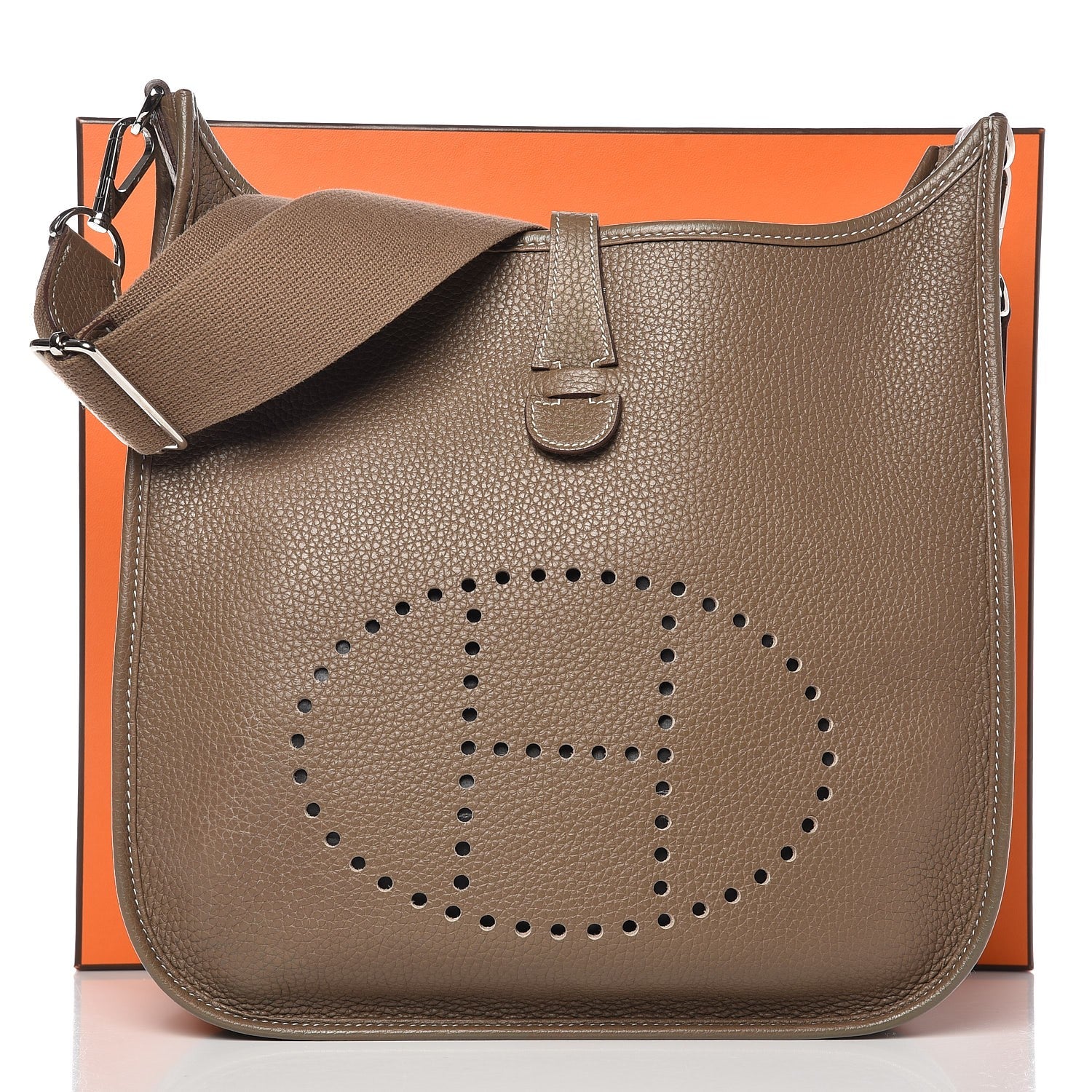 Hermes Taurillon Clemence Evelyne III PM Etoupe 10 of 10
